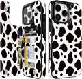 Black & White Cow Print Flip Wallet Case for iPhone 17–14 – Card Holder & Kickstand – product image 5
