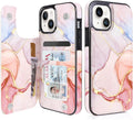 Pastel Marble Gold RFID Flip Wallet Case for iPhone 17–12 – Card Holder & Kickstand – product image 7