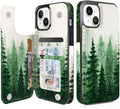 Forest Mist Double-Buckle Flip Wallet Case for iPhone 17–12 – 3–4 Card Holder & Kickstand – product image 9