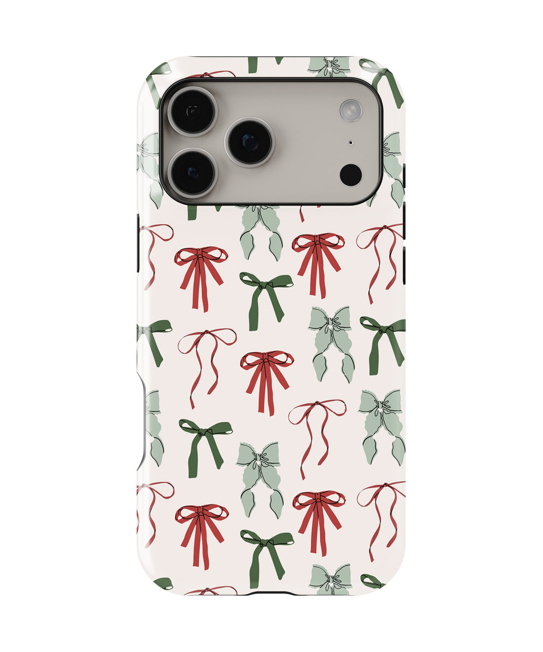 Red Green Ribbon Bow MagSafe iPhone Tough Case - i17PMT p1