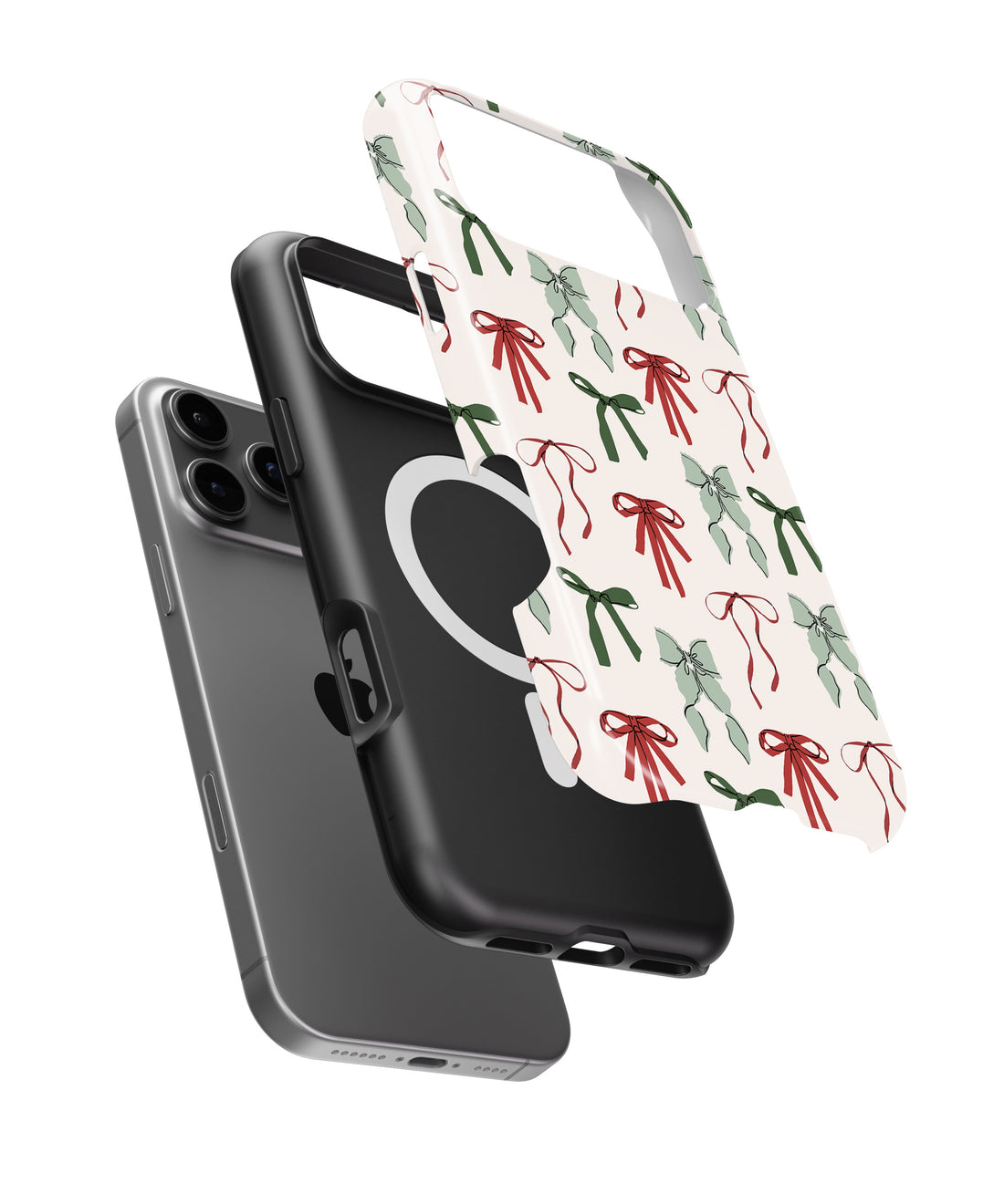 Red Green Ribbon Bow MagSafe iPhone Tough Case - i17PMT p1