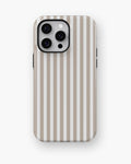 Beige White Vertical Stripe MagSafe iPhone Tough Case - i15 pro max tough p1