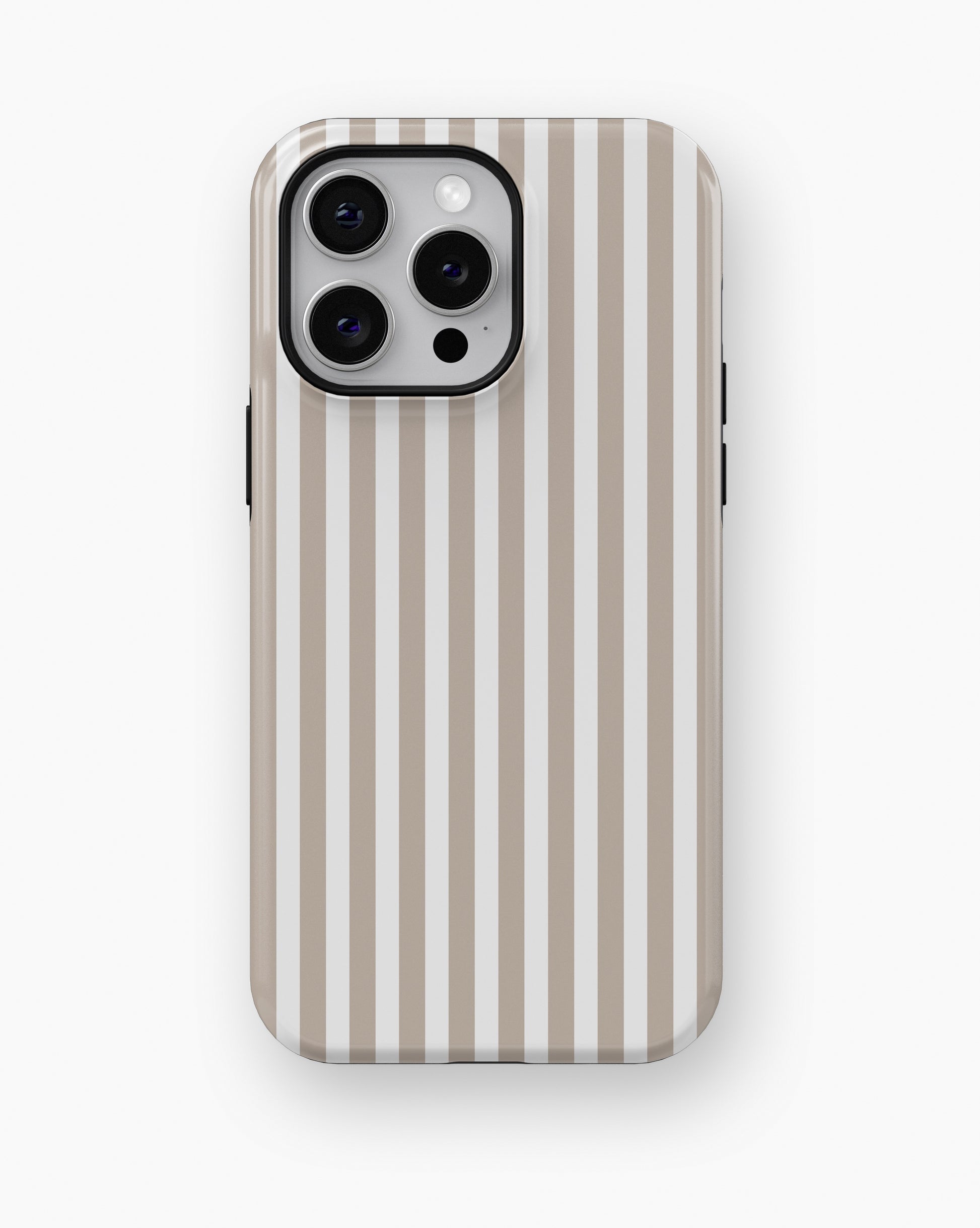 Beige White Vertical Stripe MagSafe iPhone Tough Case - i15 pro max tough p1