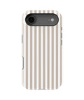 Beige White Vertical Stripe MagSafe iPhone Tough Case - i17AT p1