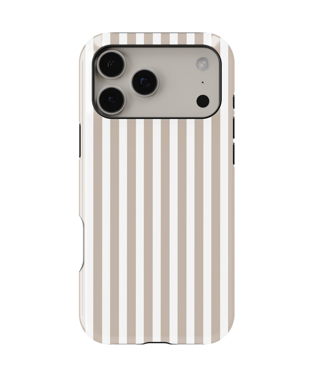 Beige White Vertical Stripe MagSafe iPhone Tough Case - i17PMT p1