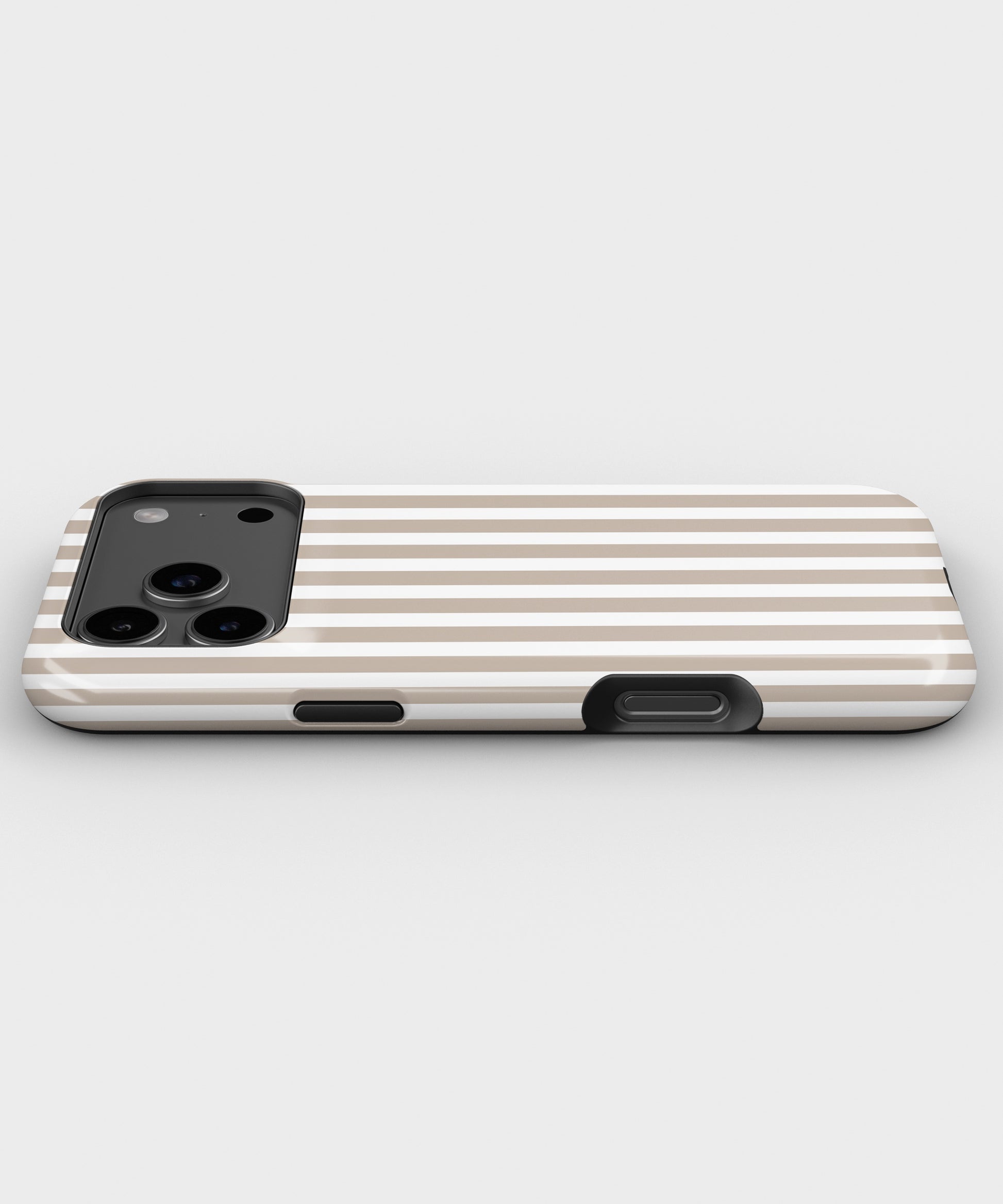 Beige White Vertical Stripe MagSafe iPhone Tough Case - i17PMT p3