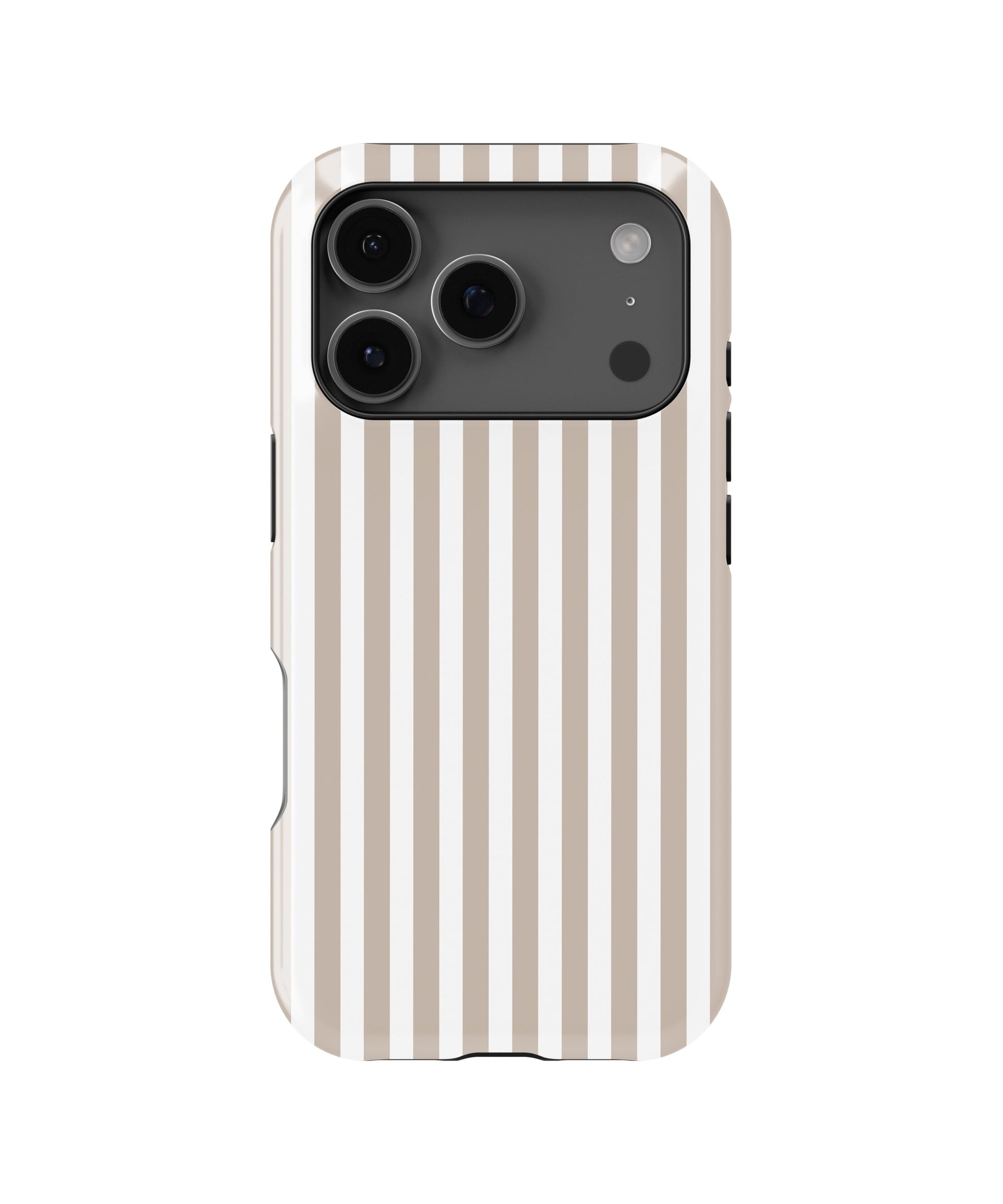 Beige White Vertical Stripe MagSafe iPhone Tough Case - i17PT p1