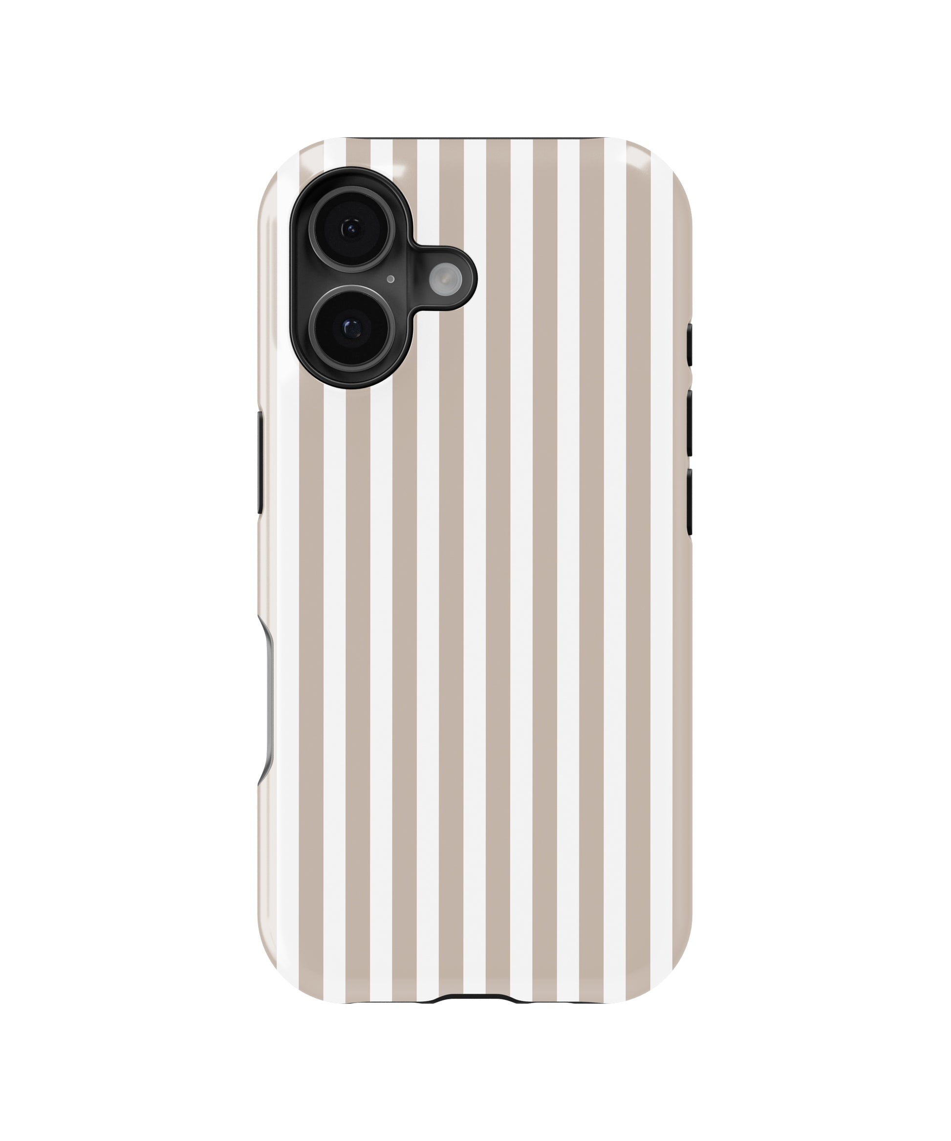 Beige White Vertical Stripe MagSafe iPhone Tough Case - i17T p1