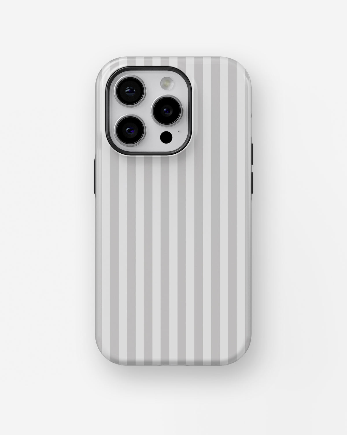 Light Gray White Vertical Stripe MagSafe iPhone Tough Case - i15 pro tough p1