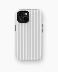 Light Gray White Vertical Stripe MagSafe iPhone Tough Case - i15 tough p1