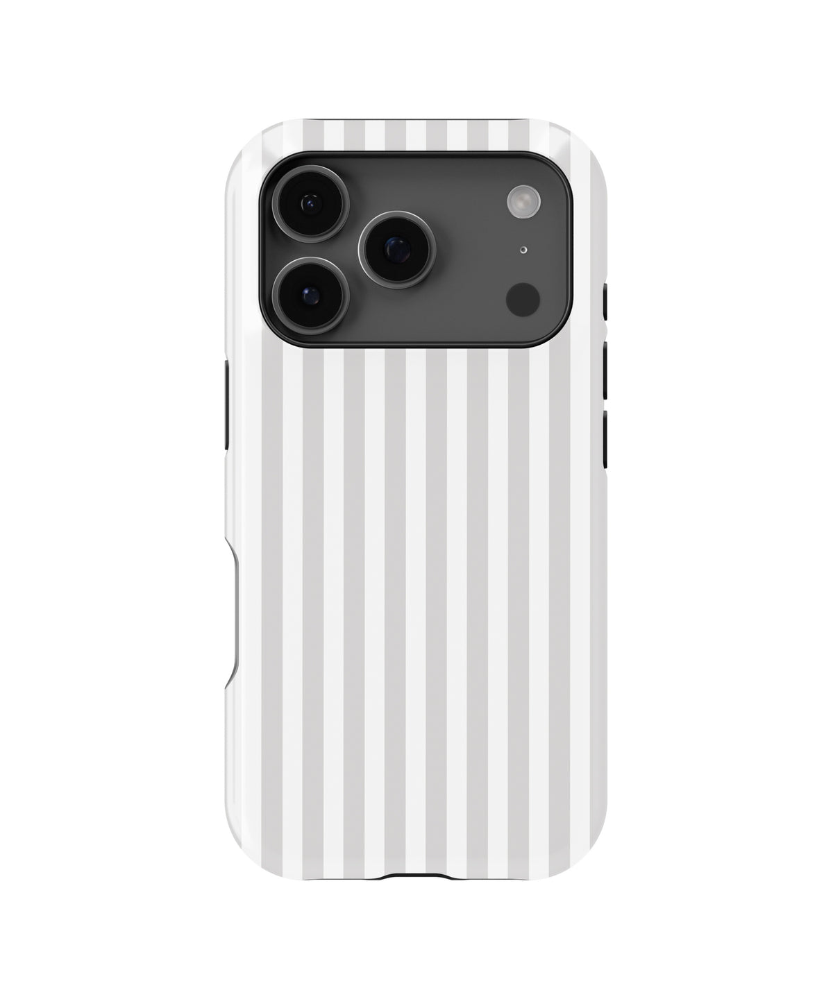 Light Gray White Vertical Stripe MagSafe iPhone Tough Case - i17PT p1