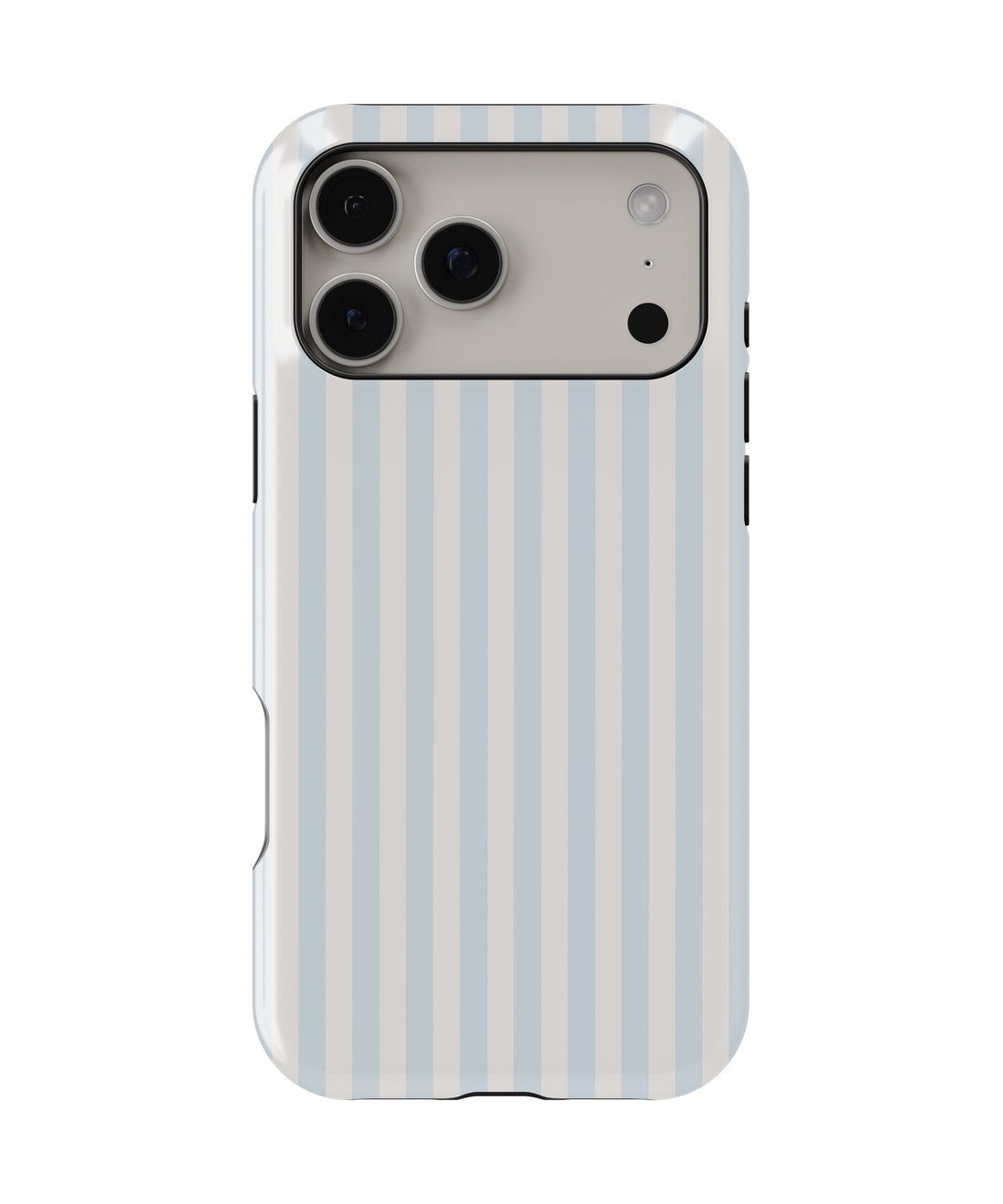 Powder Blue White Vertical Stripe MagSafe iPhone Tough Case - i17PMT p1