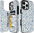 Blue Porcelain Floral Flip Wallet Case for iPhone 17–14 – Card Holder & Kickstand – product image 10