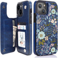Blue Daisy Floral RFID Flip Wallet Case for iPhone 17–12 – Card Holder & Kickstand – product image 13
