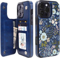 Blue Daisy Floral RFID Flip Wallet Case for iPhone 17–12 – Card Holder & Kickstand – product image 15