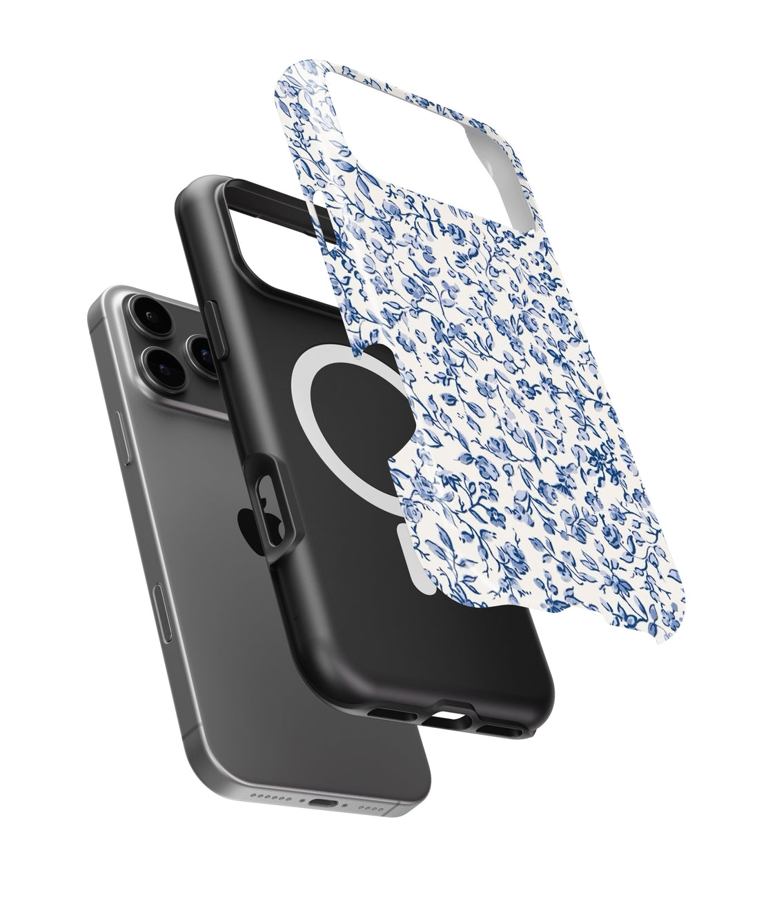 Blue Porcelain Floral MagSafe iPhone Tough Case - i17PMT p1