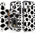 Black & White Cow Print Flip Wallet Case for iPhone 17–14 – Card Holder & Kickstand – product image 7