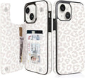 Cream Leopard RFID Flip Wallet Case for iPhone 17–12 – Card Holder & Kickstand – product image 7