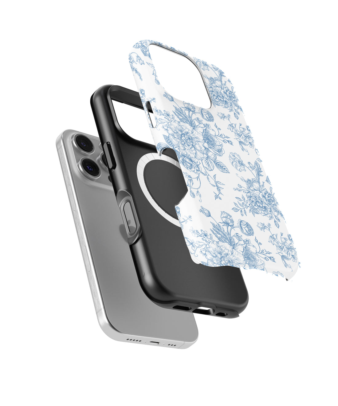 Toile de Jouy MagSafe iPhone Tough Case – Custom Name Option – product image 1