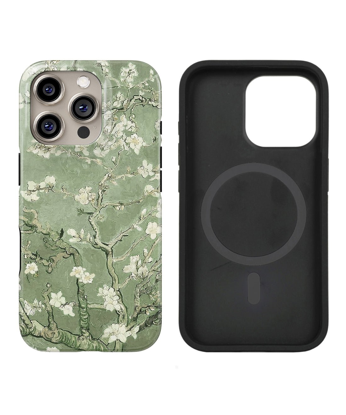 Vincent Van Gogh Almond Blossom sage green Tough Case, Compatible with Magsafe, for iPhone 16, 15, 14, 13, 12, 11 Series #640