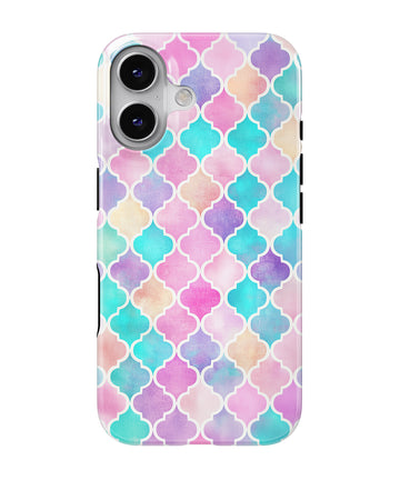 Rainbow Moroccan Pattern Tough Case, Compatible with Magsafe, for iPhone 16, 15, 14, 13, 12, 11 Series #641