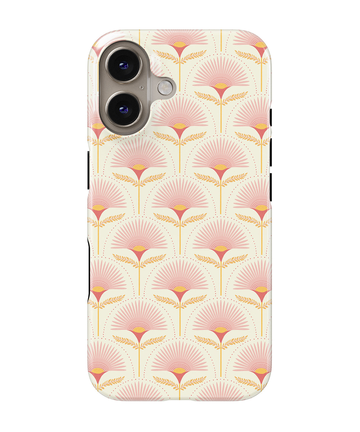 Natural Pink Palm Floral Tough Case, Compatible with Magsafe, for iPhone 16, 15, 14, 13, 12, 11 Series #644