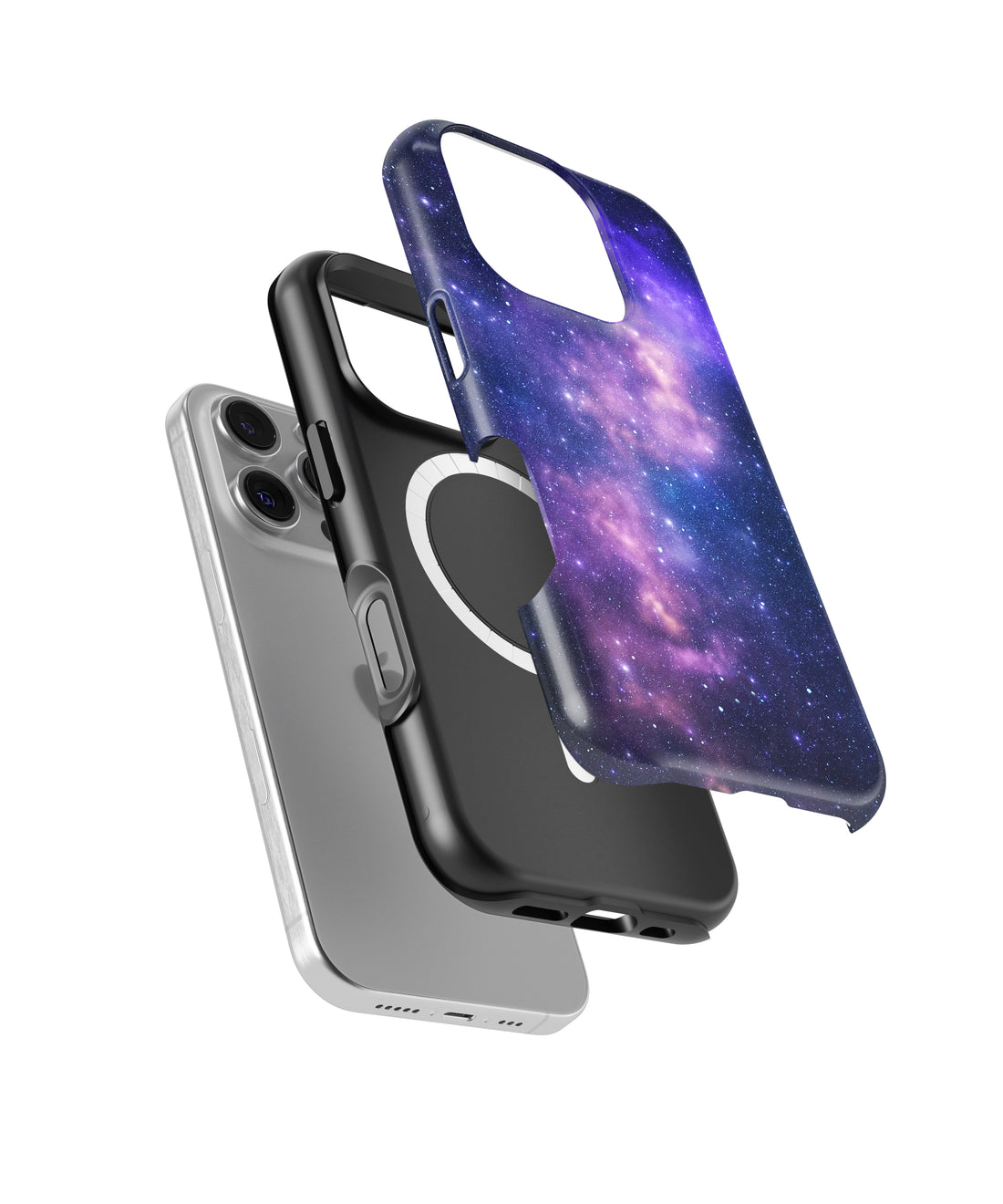 Purple Nebula Galaxy MagSafe iPhone Tough Case – Custom Name Option – product image 1