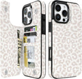Cream Leopard RFID Flip Wallet Case for iPhone 17–12 – Card Holder & Kickstand – product image 5