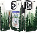 Forest Mist Double-Buckle Flip Wallet Case for iPhone 17–12 – 3–4 Card Holder & Kickstand - iPhone 13 Pro