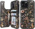 Midnight Meadow Double-Buckle Flip Wallet Case for iPhone 17–12 – 3–4 Card Holder & Kickstand – product image 7