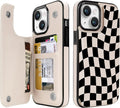 Dune Mirage Checkered RFID Flip Wallet Case for iPhone 17–12 – Card Holder & Kickstand – product image 11
