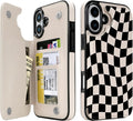 Dune Mirage Checkered RFID Flip Wallet Case for iPhone 17–12 – Card Holder & Kickstand – product image 2