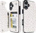 Cream Leopard RFID Flip Wallet Case for iPhone 17–12 – Card Holder & Kickstand – product image 2