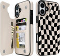 Dune Mirage Checkered RFID Flip Wallet Case for iPhone 17–12 – Card Holder & Kickstand – product image 8
