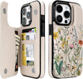 Wildflower Botanical RFID Flip Wallet Case for iPhone 17–12 – Card Holder & Kickstand – product image 6
