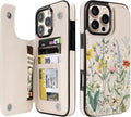Wildflower Botanical RFID Flip Wallet Case for iPhone 17–12 – Card Holder & Kickstand – product image 5