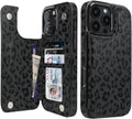 Black Leopard Flip Wallet Case for iPhone 17–14 – Card Holder & Kickstand – product image 5