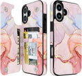 Pastel Marble Gold RFID Flip Wallet Case for iPhone 17–12 – Card Holder & Kickstand – product image 2