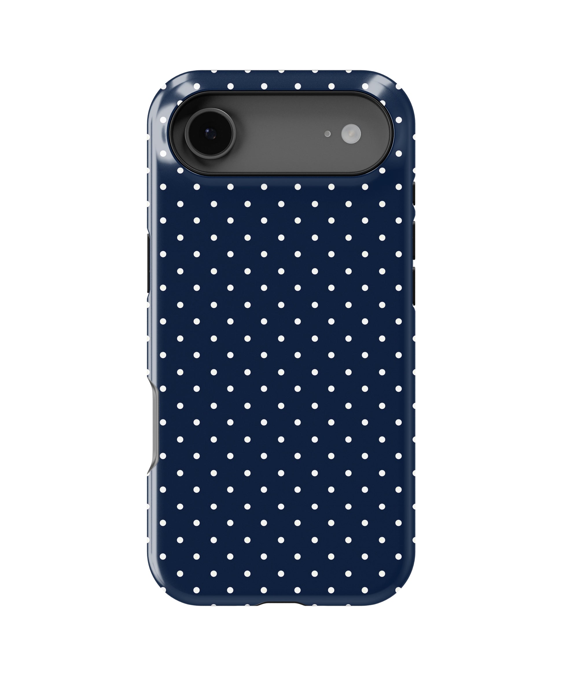 Navy White Polka Dot MagSafe iPhone Tough Case - i17AT p1