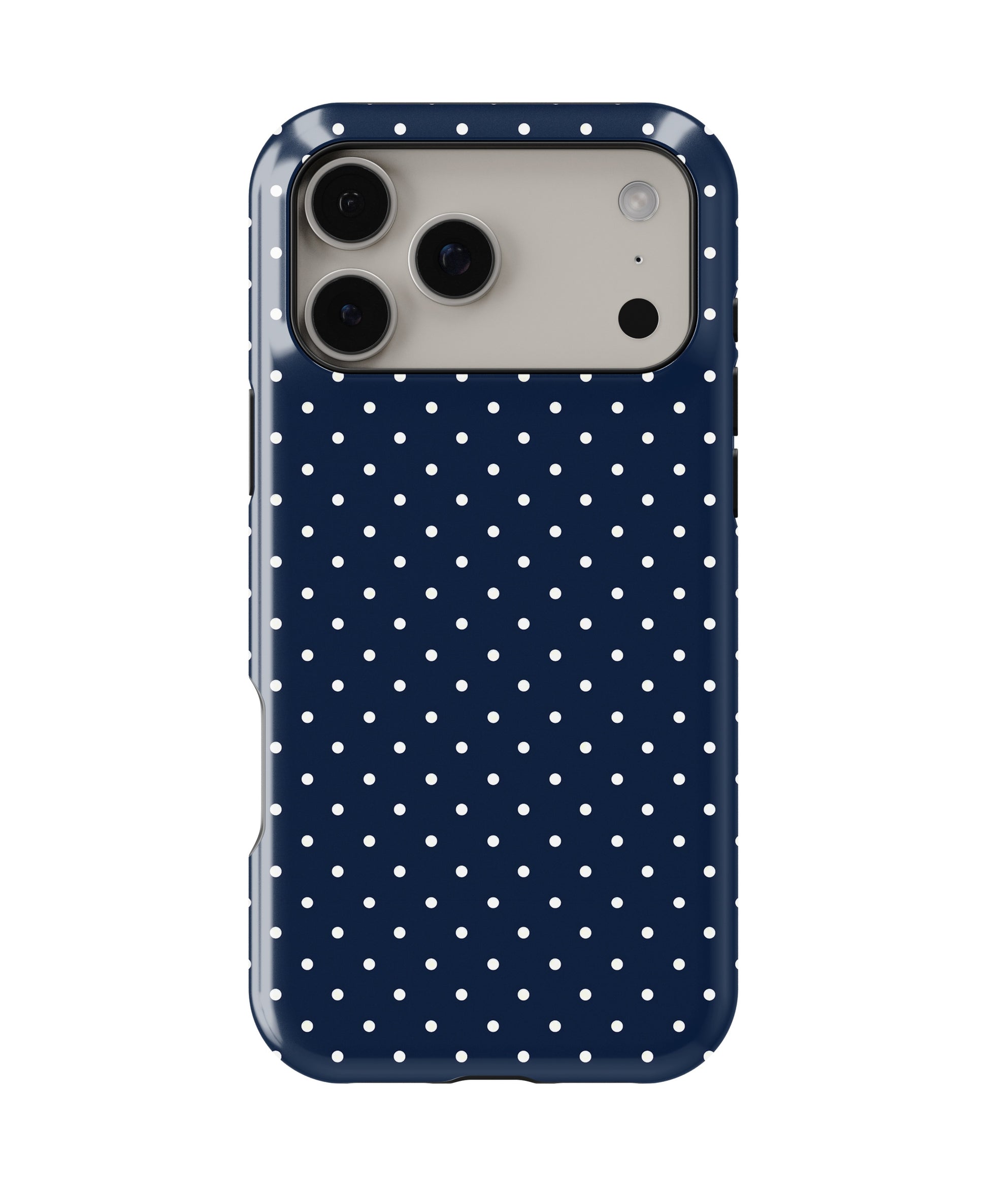 Navy White Polka Dot MagSafe iPhone Tough Case - i17PMT p1