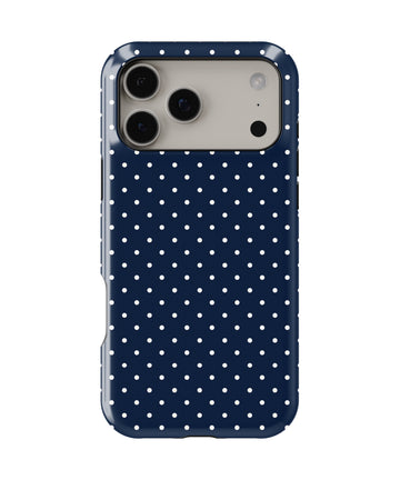 Navy White Polka Dot MagSafe iPhone Tough Case - i17PMT p1
