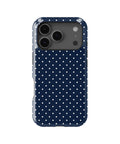 Navy White Polka Dot MagSafe iPhone Tough Case - i17PT p1