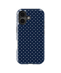 Navy White Polka Dot MagSafe iPhone Tough Case - i17T p1