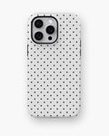 Black White Polka Dot MagSafe iPhone Tough Case - i15 pro max tough p1