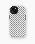 Black White Polka Dot MagSafe iPhone Tough Case - i15 tough p1