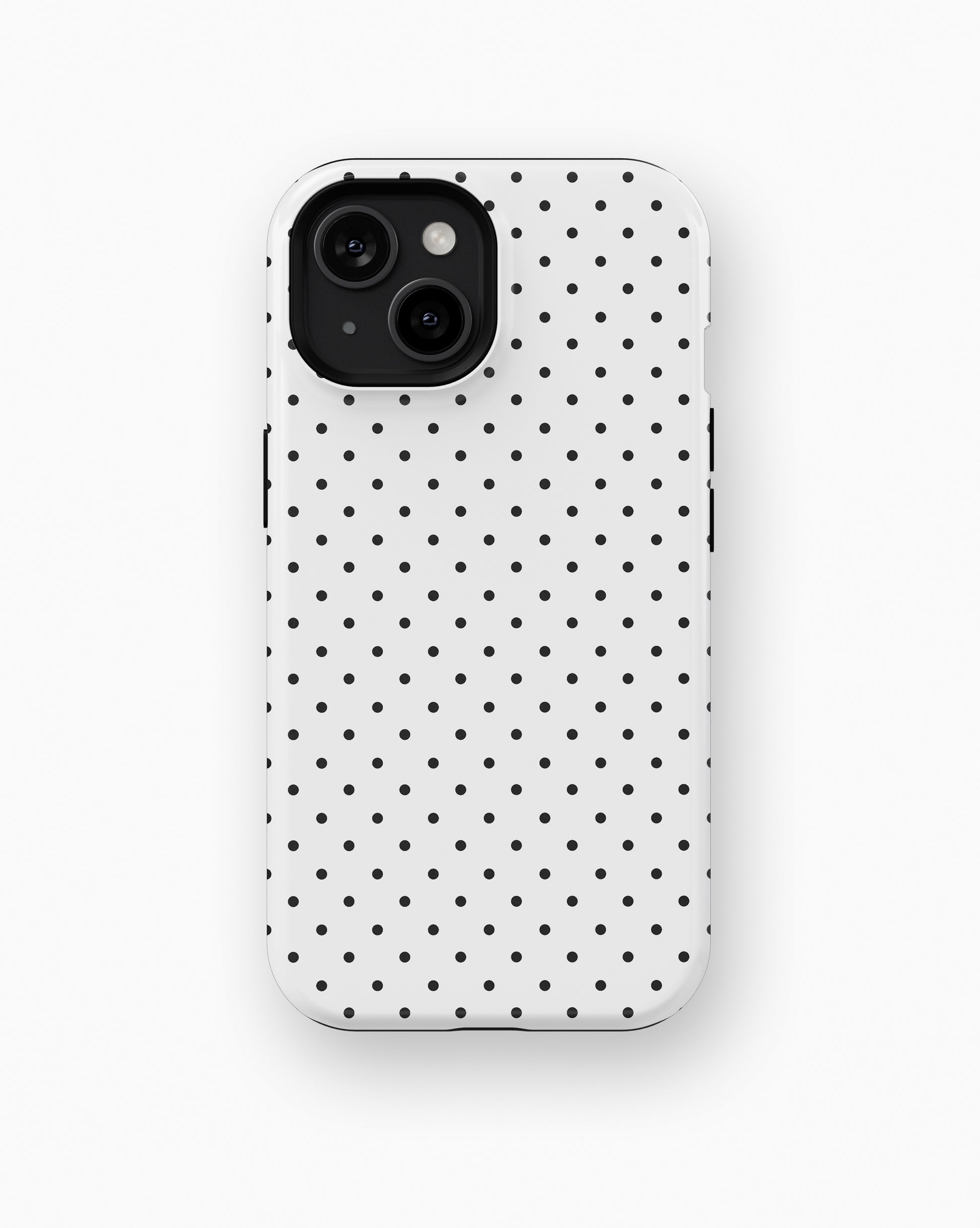 Black White Polka Dot MagSafe iPhone Tough Case - i15 tough p1