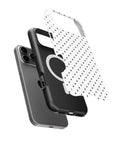 Black White Polka Dot MagSafe iPhone Tough Case - i17PMT p11