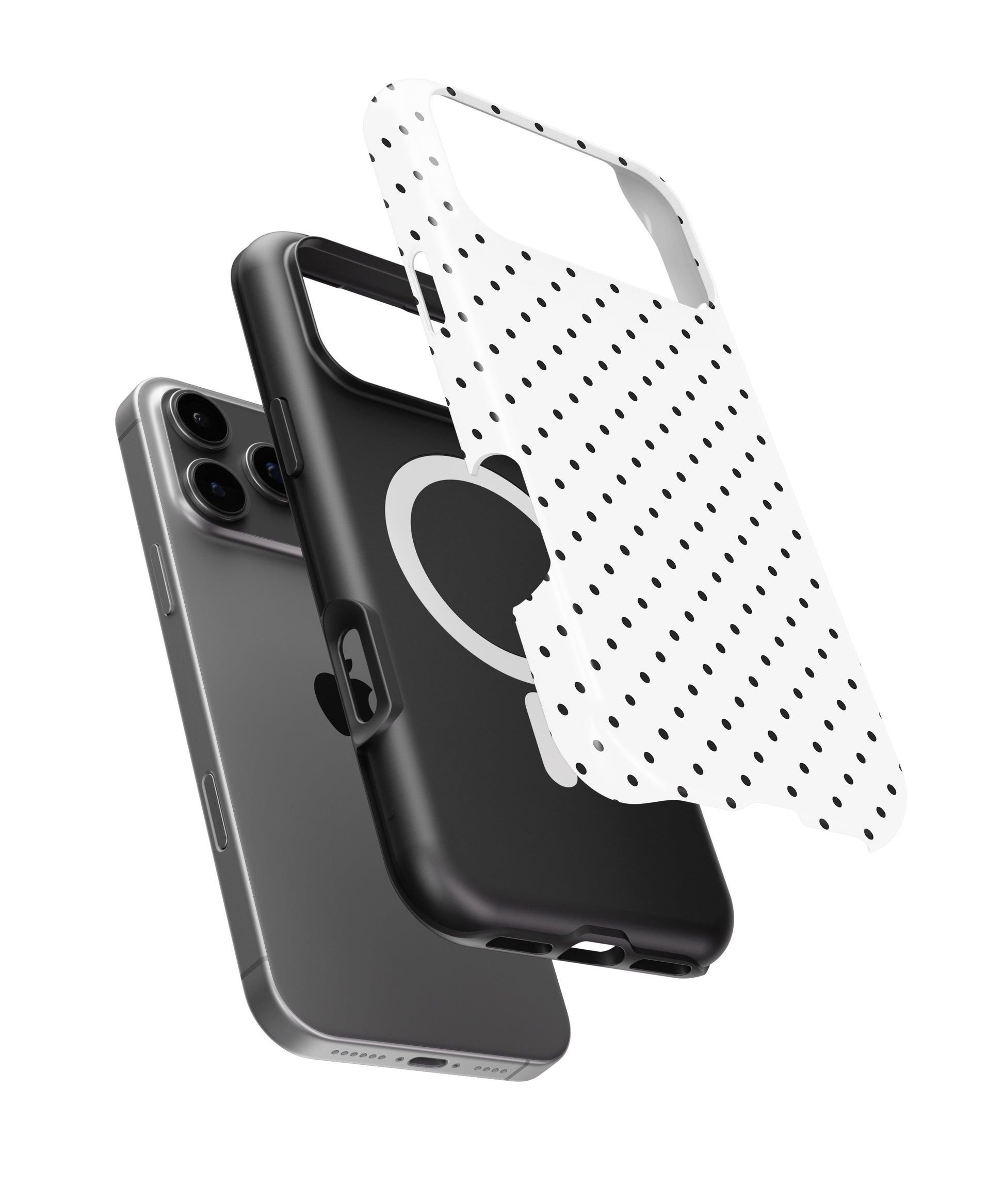 Black White Polka Dot MagSafe iPhone Tough Case - i17PMT p11