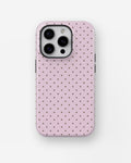 Blush Pink Taupe Polka Dot MagSafe iPhone Tough Case - i15 pro tough p1