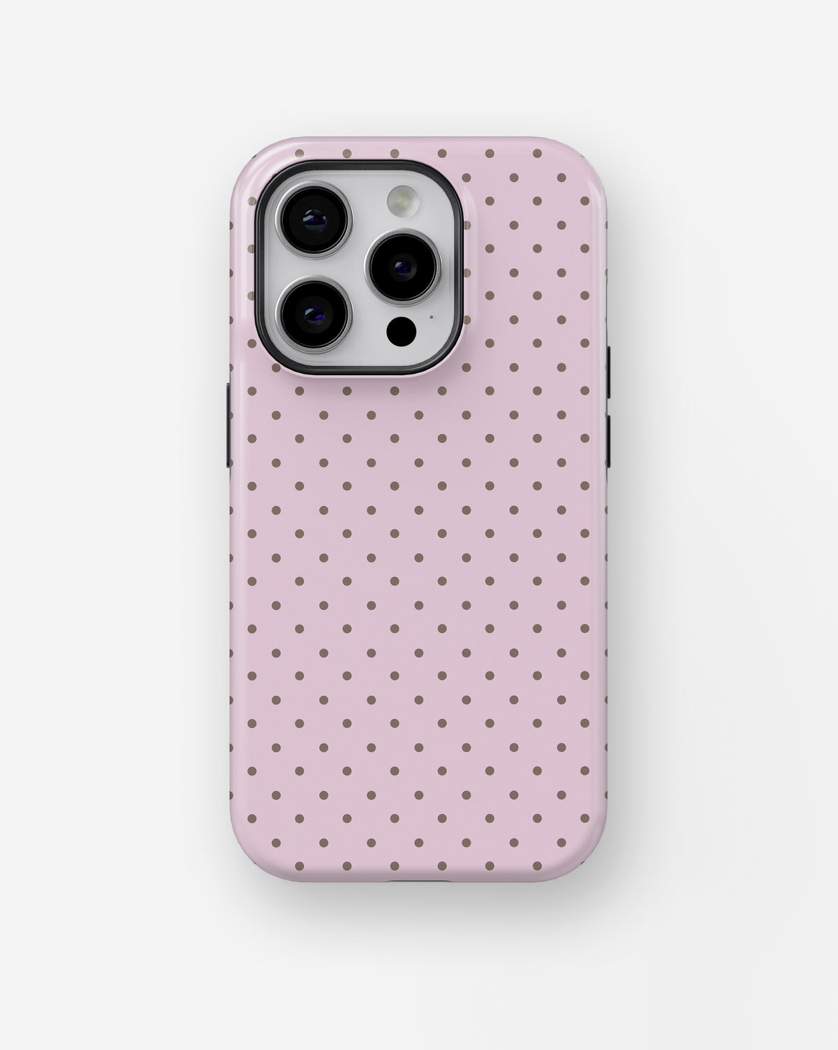 Blush Pink Taupe Polka Dot MagSafe iPhone Tough Case - i15 pro tough p1